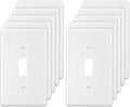 Toggle Light Switch Wall Plate Cover Single Switch Wall Plate 1-Gang Electrical Faceplate, White (10-Pack)