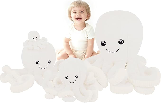 DENTRUN Octopus Stuffed Animals, Giant Octopus Plush Doll Play Toys for Kids Girls Boys Adults Birthday Xmas Halloween Present Stuffed Sea Animals Plushie, 7/16/24/32 Inches, 5 Colors