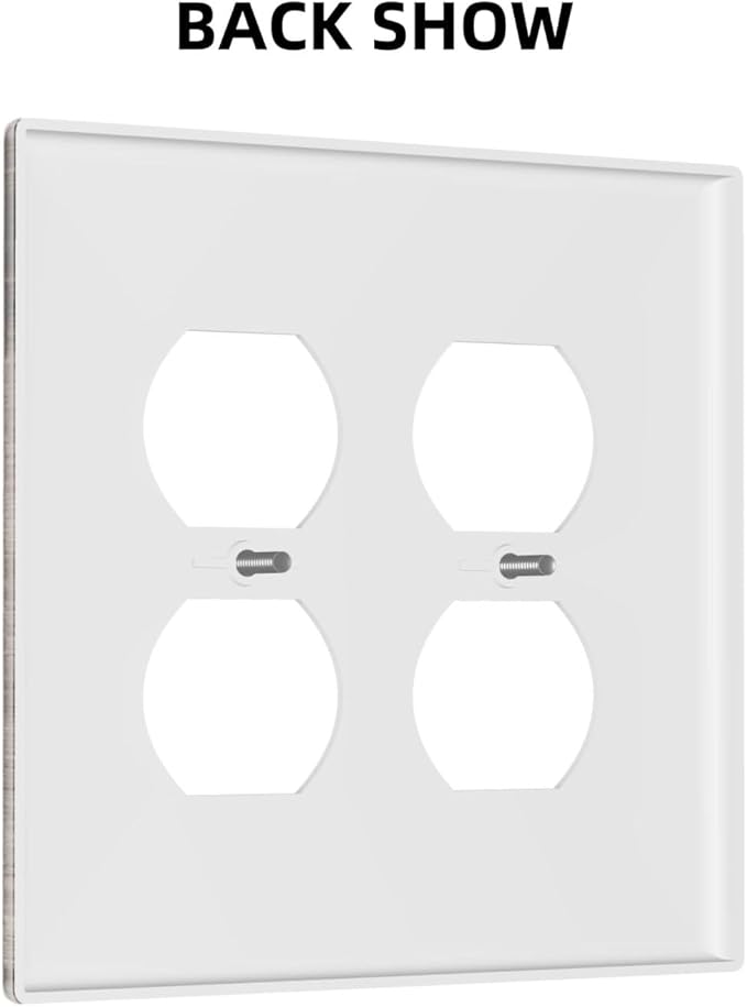 Outlet Covers Retro Wood Brown Farmhouse Barn Wooden 2 Gang Double Duplex Decorative Light Switch Covers Electrical Wallplates Socket Faceplate for Farmhouse Cabin Decor