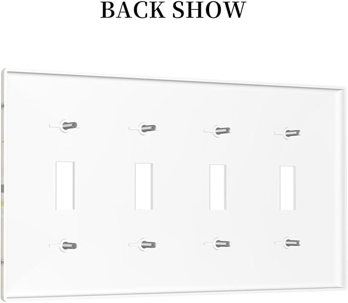 Decorative Light Switch Cover Plate Construction Vehicle Yellow Trucks Diggers 4 Gang Wall Plates for Electrical Quad Toggle Switch Plate Covers Outlet Covers Faceplate for Home Decor