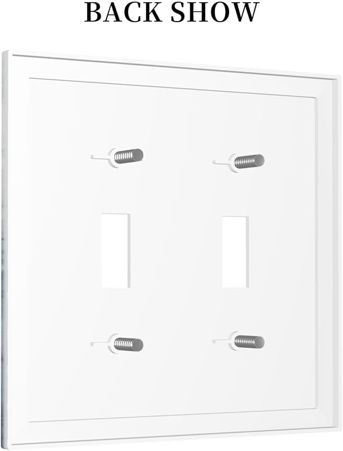 Decorative Switch Plates Blue Marble Pattern 2 Gang Double Toggle Wall Plate Outlet Light Switch Cover Electrical Faceplate for Bedroom living Room Decor