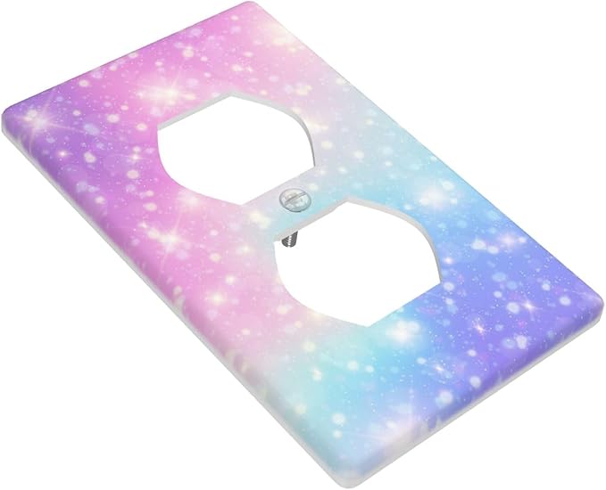Pink Blue Galaxy Outlet Covers Decorative Electrical Outlets Duplex Outlet 1-Gang Wall Plate Receptacle Wall Outlet Cover