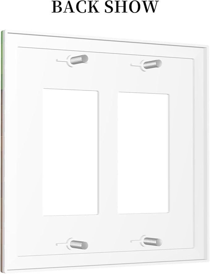 Pixel Style Gamer Themed Grass Block Decorative Outlet Covers 2 Gang Double GFCI Rocker Electrical Wall Panels Light Switch Cover Plate for Kids Room Office Home Decor