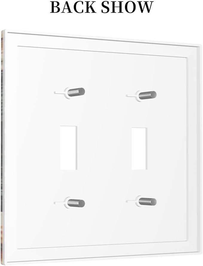 Decorative Switch Plates Rooster Flowers Red White Chicken Floral 2 Gang Double Toggle Outlet Light Switch Cover Wall Plate Electrical Faceplate for living Room Farmhouse Decor