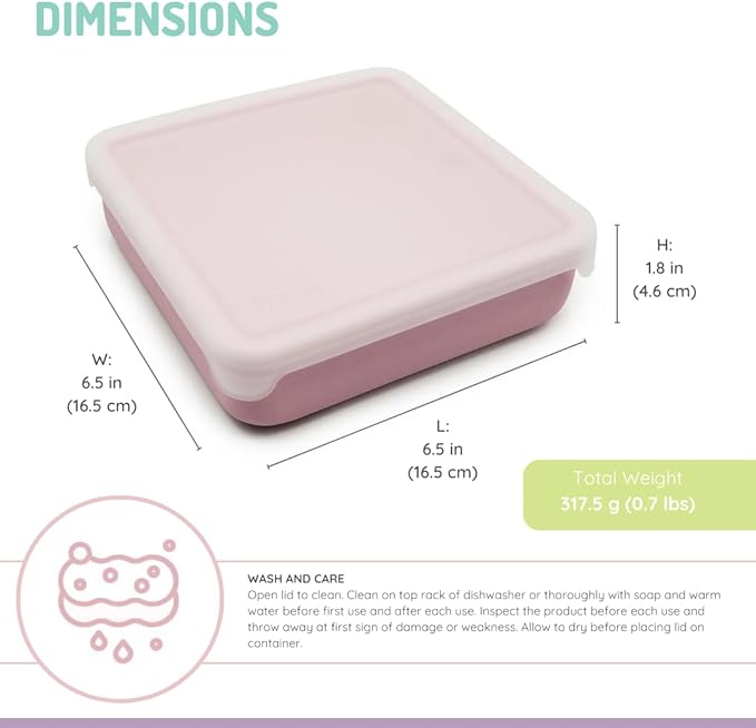 melii Reusable Silicone Sandwich Container | Leak-Resistant Food Storage with Easy-Open Lid, BPA-Free, Dishwasher & Microwave Safe, Lunch Box for Kids & Adults (Pink)