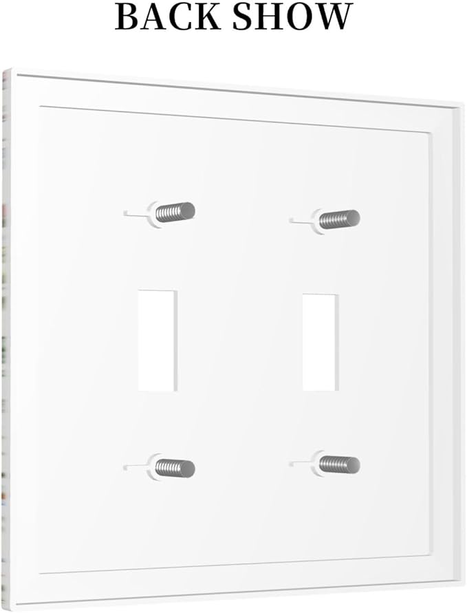 Decorative Light Switch Cover Plate Rustic Red Flower Garden Floral 2 Gang Outlet Covers Double Toggle Wall Plates for Electrical Switch Plate Covers Faceplate for Country Home Decor