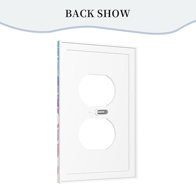 Decorative Outlet Covers Rainbowcolored Rays With White Stars 1 Gang Duplex Light Switch Cover Plate Electrical Switch plates Wall Plates Receptacle Covers for Nursery Home Decor