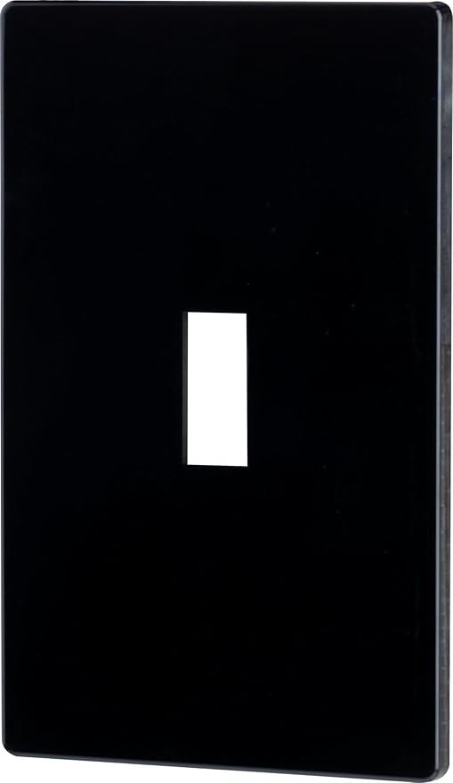 UltraPro Screwless Toggle Switch Wallplate, 1-Gang, Modern Snap-On Cover, Child-Safe, Durable Polycarbonate, Easy DIY Installation, Black, 84460