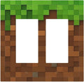 Pixel Style Gamer Themed Grass Block Decorative Outlet Covers 2 Gang Double GFCI Rocker Electrical Wall Panels Light Switch Cover Plate for Kids Room Office Home Decor