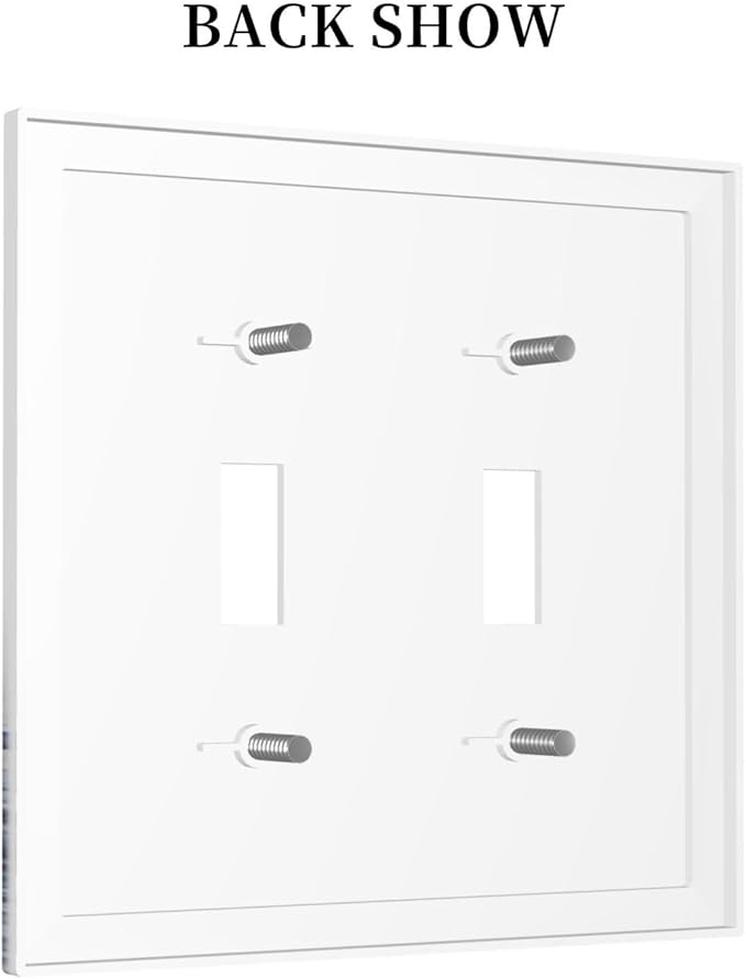 Decorative Light Switch Cover Plate Rustic Blue Plants Wildflowers Boho Leaves Unique 2 Gang Wall Plate Cover Double Toggle Switch Plate Covers Electric Dual Device Electrical Faceplate