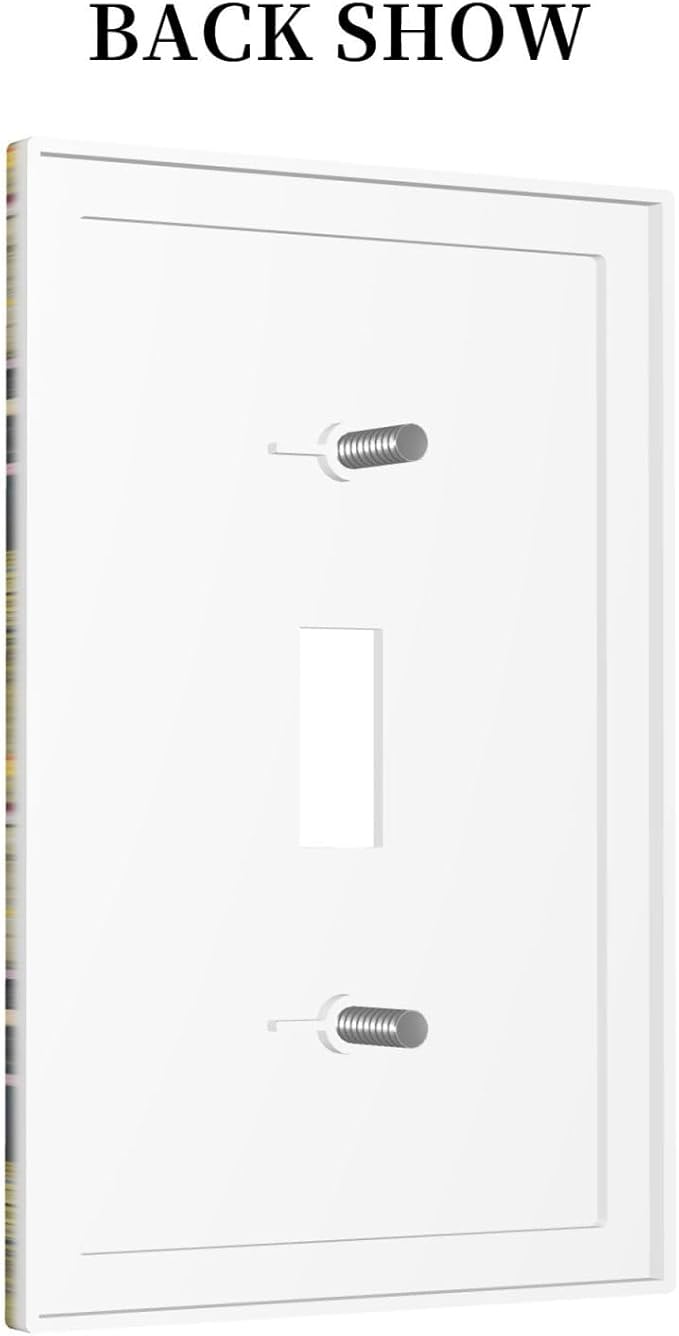 Dreamy Tropical Rainforest Colorful Mushroom Wildflower Decorative Light Switch Cover 1 Gang Single Toggle Device Electrical Faceplate Switchplates Decorator Outlet Wall Plate for Farmhouse Kids Room