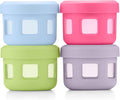 Ello Reusable Condiment Containers 4oz each with Screw-on Leak Proof Lid | Perfect for Salad Dressing Sauce Dips Lunchbox Picnic Travel Bento Box | BPA-Free | Dishwasher Safe