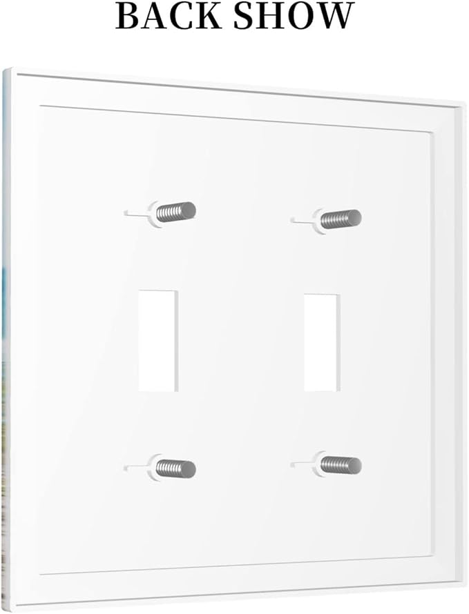 Custom 2 Gang Double Toggle Light Switch Cover Decorative Personalized Your Own Electrical Switchplate Faceplate with Picture Logo Text for Kitchen Bedroom Bathroom Standard Size