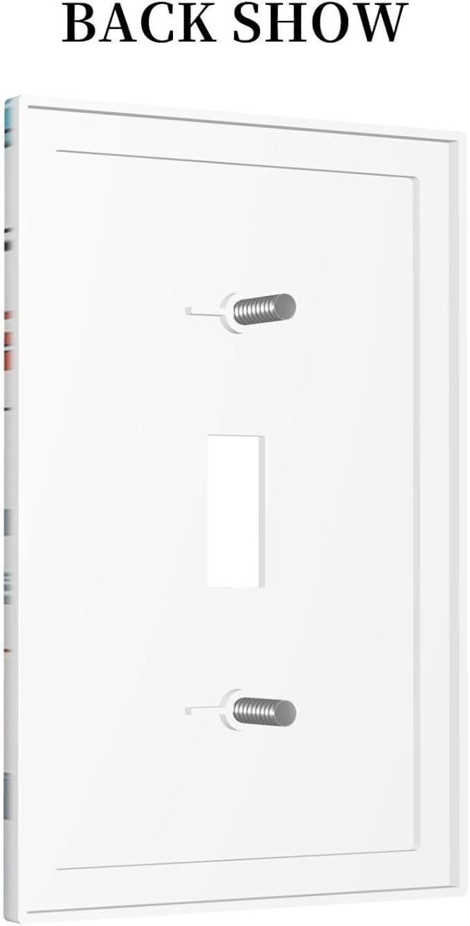 Cartoon Space Rocket Boys Universe Planet 1 Gang Light Switch Covers Decorative Unique Single Toggle Wall Plate Switchcover Electrical Switchplate for Nursery Kidroom Bathroom Bedroom Decor