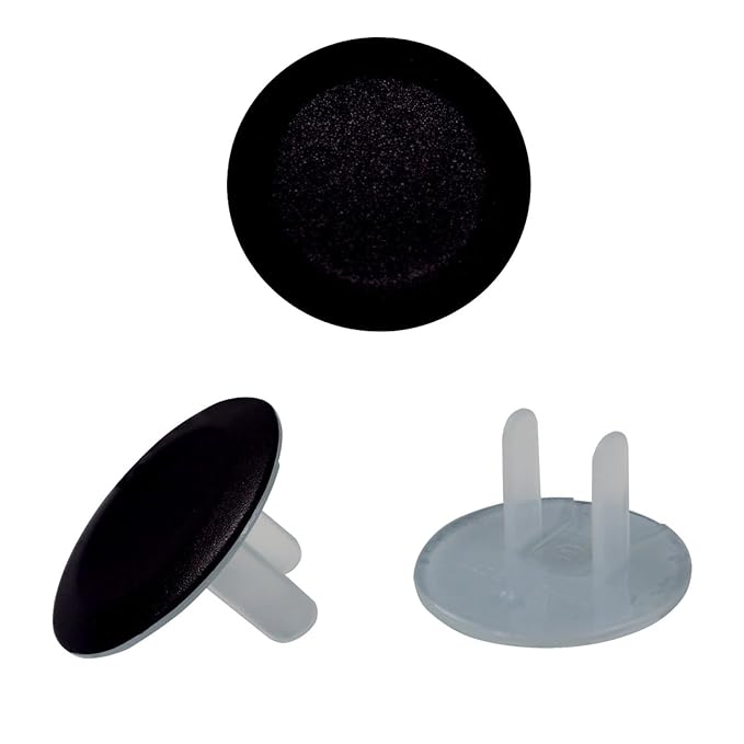 Pure Black Color Outlet Covers for Electrical Power Baby Proofing Wall Socket Protector Child Proof Outlet Protector - Electrical Insulation