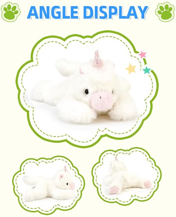 PEACH CAT Unicorn Stuffed Animal Cute Plushies Small Plush Toys Gifts for Kids White