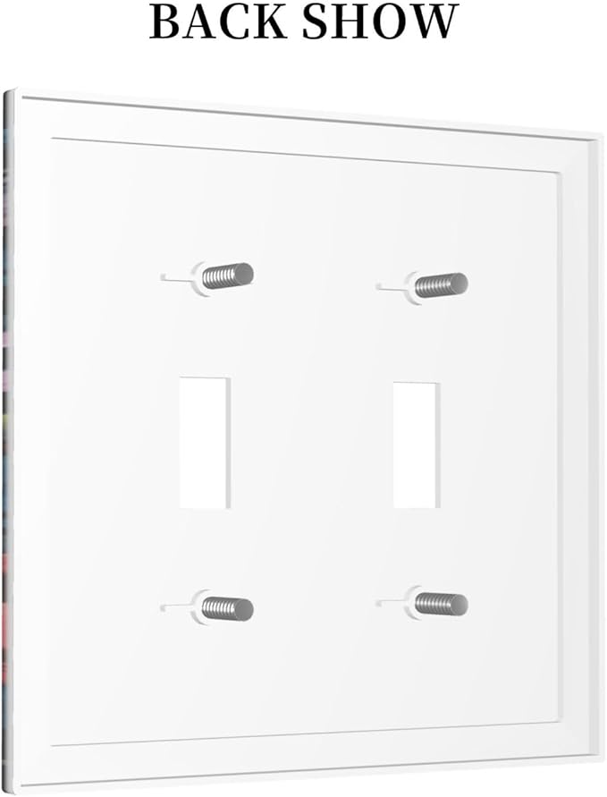 Decorative Light Switch Plate Covers Big Yellow Pink Flowers Blue Red Floral Green Leaf 2 Gang Wall Plate Double Toggle Switch Cover Plate Electric Dual Device Electrical Faceplate