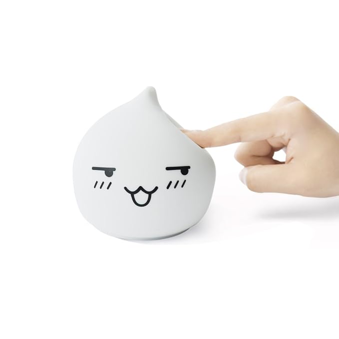 Portable Silicone LED Cartoon Night Light for Kids USB Rechargeable, Warm/White Light, 7-Color Changeable Light, Cute Children Night Lamp for Baby, Bedroom and Nursery (Tear Drop)