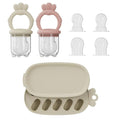 2 Pcs Baby Food Fruit Feeder with Freezer Tray Breastmilk Popsicle Molds Silicone Fruit Feeder for Self Feeding Teething Relief (Pink+Yellow)