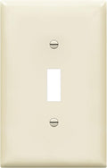 ENERLITES Toggle Light Switch Wall Plate, Gloss Finish, Midway Size 1-Gang 4.88" x 3.11", Unbreakable Polycarbonate Thermoplastic, UL Listed, 8811M-LA, Light Almond