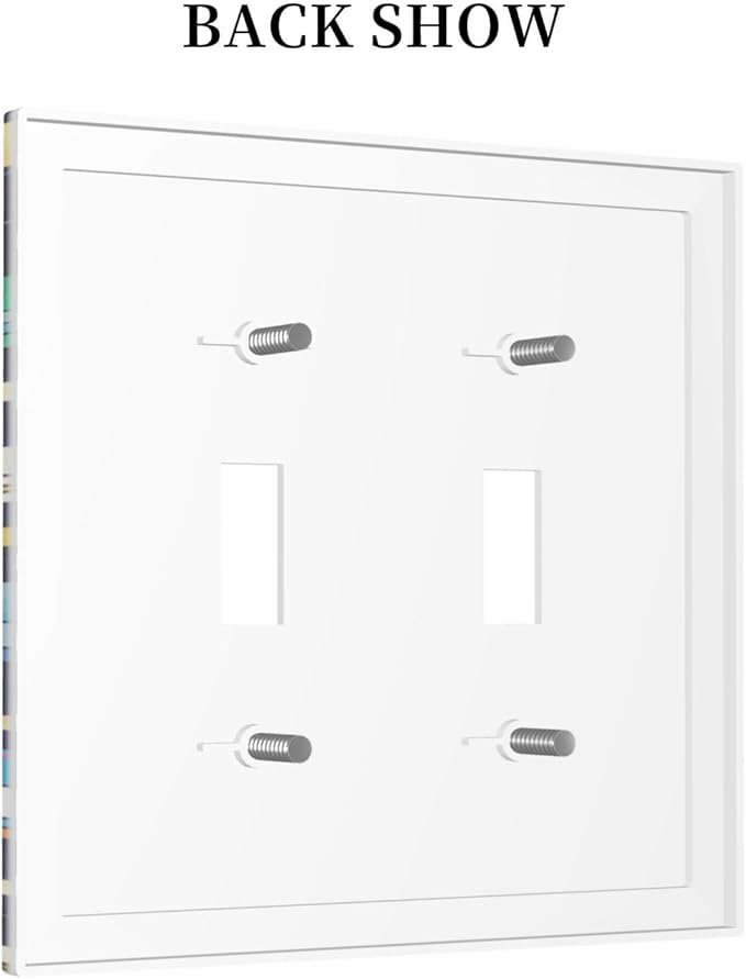 Decorative Light Switch Cover Plate Space-themed Rocket Spaceship 2 Gang Outlet Covers Double Toggle Wall Plates for Electrical Switch Plate Covers Faceplate for Children's Room Decor