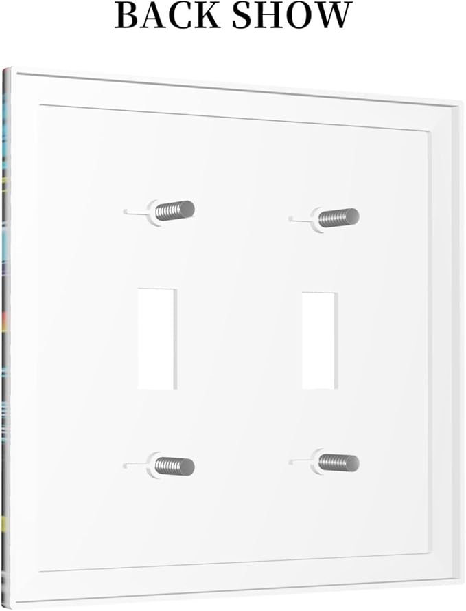 Gamer Video Game Themed Cool Controller Print Decorative Switch Plates 2 Gang Double Toggle Outlet Light Switch Cover Wall Plate Electrical Faceplate for Kids Room Office Decor