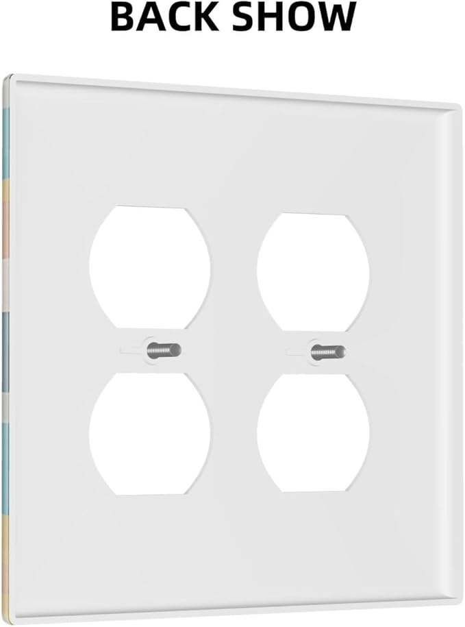 Decorative Outlet Covers with Retro Mid-Century Modern Sunburst Motif Design 2 Gang Wall Plate Double Duplex Receptacle Light Switch Cover Switch Plate Cover for Abstract Wall Decor