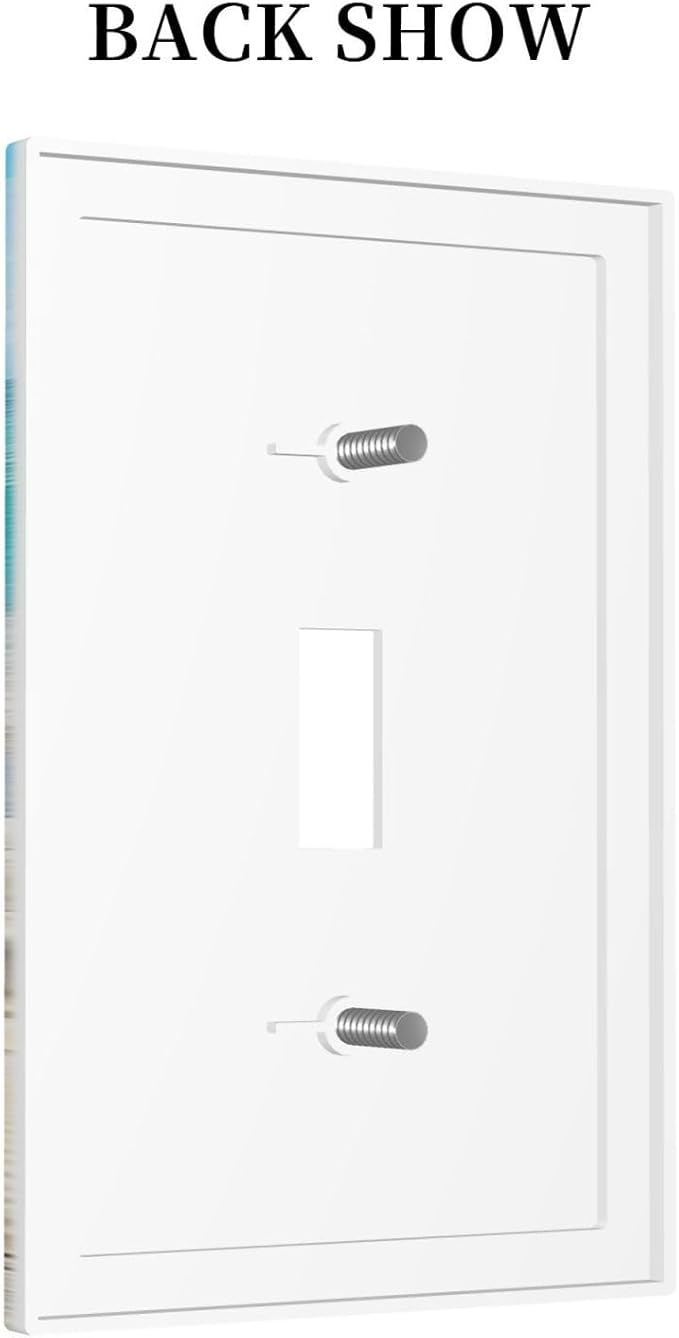 Decorative Light Switch Cover Seashells Beach Starfish Scallop 1 Gang Single Toggle Device Electrical Faceplate Switchplates Decorator Outlet Wall Plate For Bathroom Home Decor