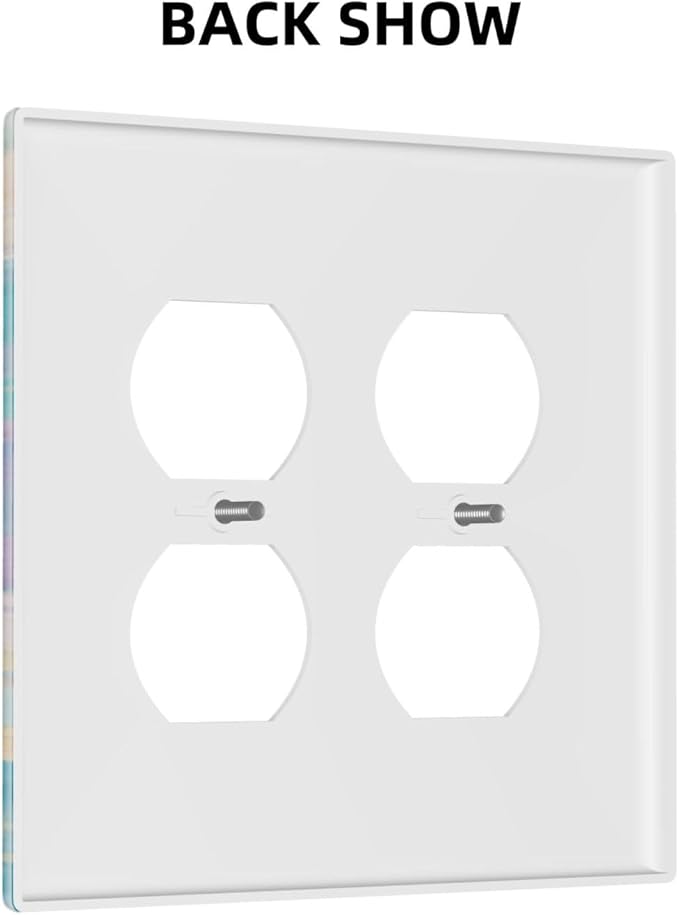 Sea Turtle Starfish Ocean Double Duplex Receptacle Outlet Cover Wall Plate Decorative 2 Gang Light Switch Covers Electrical Switchplate Home Decorate Faceplat for Bathroom Bedroom Kitchen Room