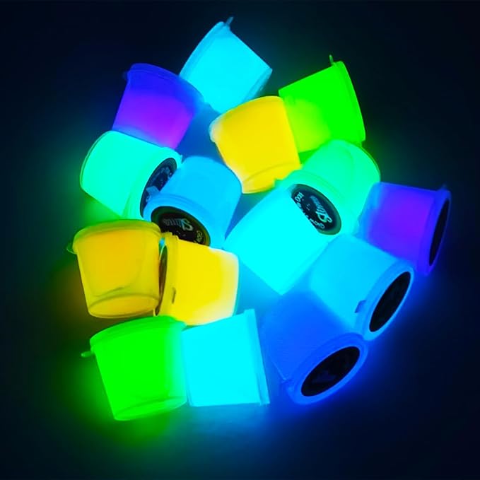15 Pack Glow in The Dark Slime, Crystal Galaxy Slime, Including Blue, Pink, Yellow, Orange etc, Party Favors, Soft and Non-Sticky, for Educational Stress Relief Toys for Girls Boys