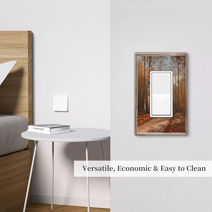 Decorative Art Light Switch Covers Maple Path 1 Gang Rocker Wall Plate Switchplate Electrical Faceplate for Home Decor