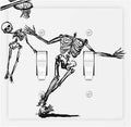 Decorative Switch Plates Skeleton Basketball Funny Skull Stick Figure 2 Gang Double Toggle Outlet Light Switch Cover Wall Plate Electrical Faceplate For Home Office Decor