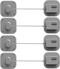 Refrigerator Lock, Combination Lock for Refrigerator Cabinets, Drawers, Heavy Duty Fridge Lock, Easy Install No Keys Needed (Gray-4Pack)