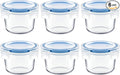 Set of 6 Small Glass Storage Containers, 7 oz Food Containers with No-Spill Lids, Thick Glass Jars for Meal Prep, Baby’s Snacks, Leftovers and Sauces, Dishwasher & Microwave Safe