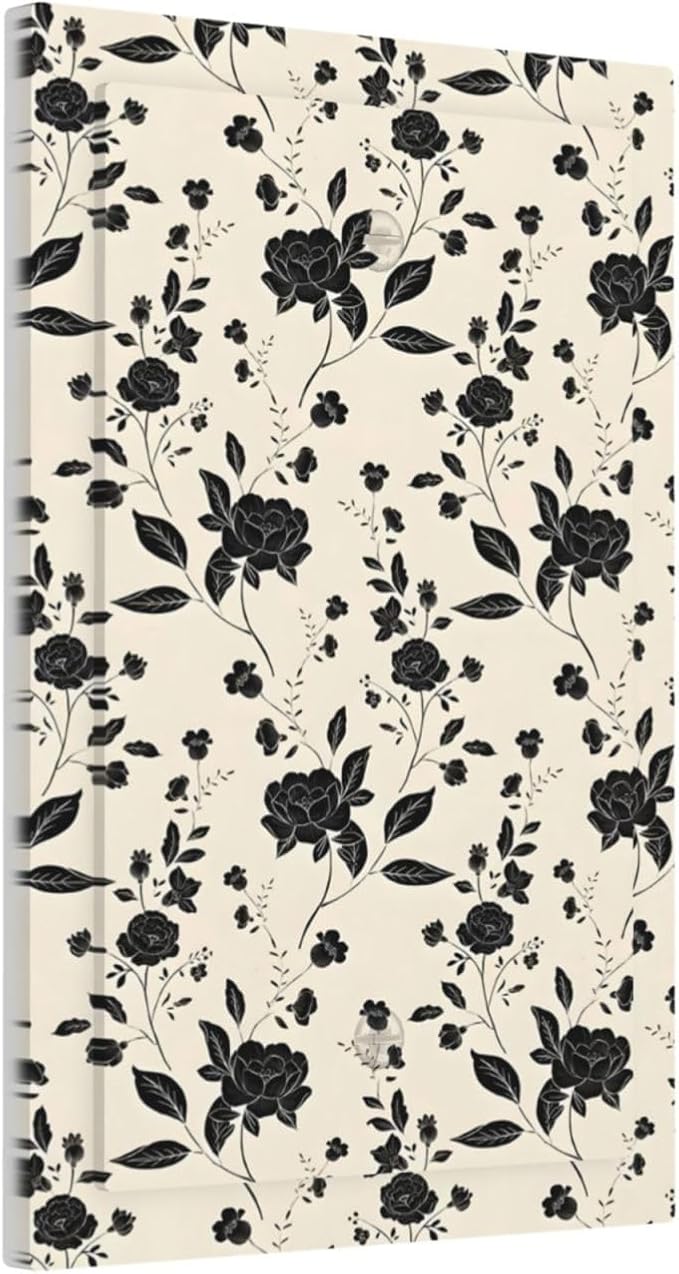 Black Rose Dark Romance Wildflowers Floral Light Switch Cover Plate 1 Gang No Device Blank Electrical Wall Plates Faceplate Decorative Switch Plate Covers for Bedroom Living Room Decor