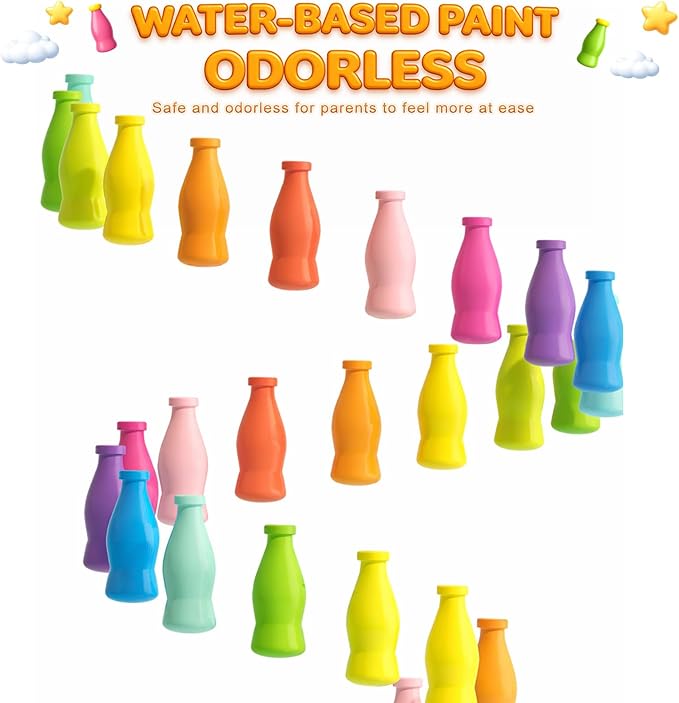 Match The Bottle Color Game, Fun Family Board Game for Kids and Adults 2–4 Players, Bottle Flip Challenge Toy for Travel, Camping, Holidays, Celebrate Birthday Party, Backyard Night (Large, wooden)