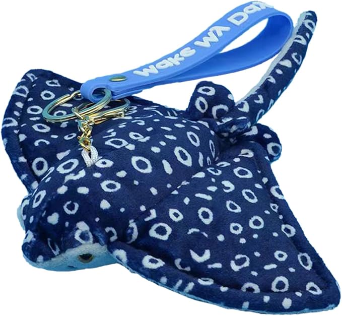 Make My Day Wild Stuffed Animals Soft Plush Collection Animal Gifts for Children Simulation Manta Ray Plush Toy Stingray Sea Creature Stuffed Animals Spot Blue Manta Ray 16"+8'' 2Pack