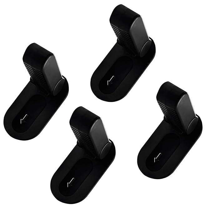 Childproof Door Lever Lock Prevents Toddlers Pets from Opening Doors, No Drill Tool Needed Easy to Instal, Child Safety Locks for Doors, Windows, washrooms (Black, Pack, 4)
