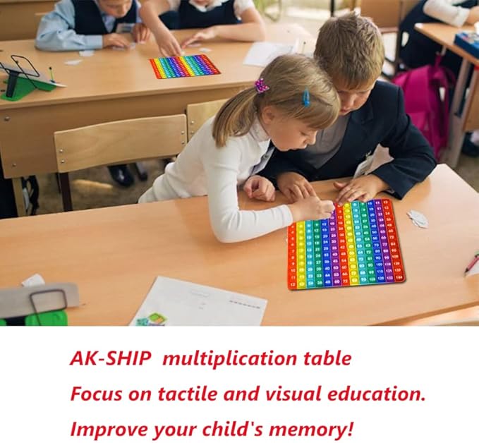 AK-SHIP Multiplication Game Table Bubble Toys Relieve Stress and Anxiety Multiplication Flash Cards 3rd Grade ducation Various Teaching Operations (Multiplication Table 12*12)