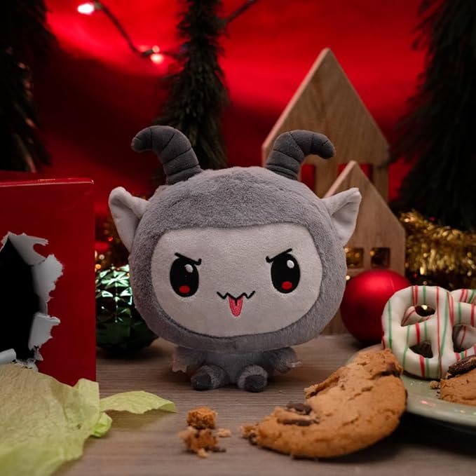 TeeTurtle Cloudheads Krampus Plush - 5-Inch Holiday Stuffed Animal with Embroidered Details - Soft Cuddly Plush Toys for Kids, Teens, and Adults