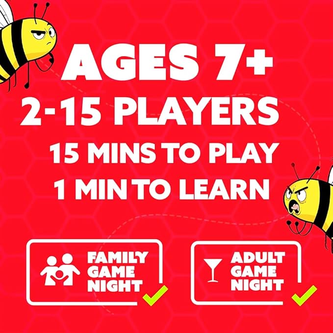QUOKKA Family Board Games for Kids 8-12 – Party Game for Family Night – Fun Card Games for Adults, Teens and Families – Don’t Bee Last Party Pack – Fast-Paced – 2-6 Players