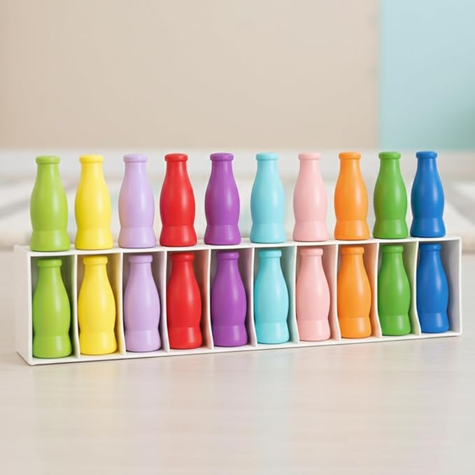 Match The Bottle Color Game, Fun Family Board Game for Kids and Adults 2–4 Players, Bottle Flip Challenge Toy for Travel, Camping, Holidays, Celebrate Birthday Party, Backyard Night (Medium, Plastic)