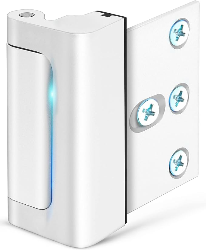 Home Security Door Reinforcement Lock Upgraded Front Door Locks for Kids Safety Withstand 800 lbs Metal Child Proof Door Latch Lock for Inside Door Top Extra Flip Lock High Deadbolt Lock Home Defender