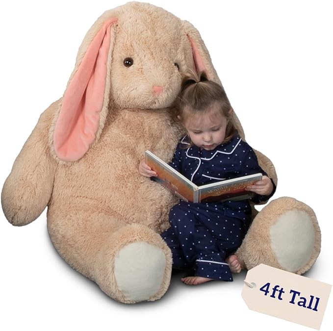 Vermont Teddy Bear Giant Easter Bunny Stuffed Animal | 4 Foot Bunny Plush Toy | Jumbo Emotional Support Plush for Kids and Adults | Crafted in the USA