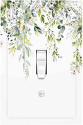 Decorative Light Switch Cover Green Eucalyptus Leaves Floral Wildflower 1 Gang Single Toggle Device Electrical Faceplate Switchplates Decorator Outlet Wall Plate For Bed Room Living Room