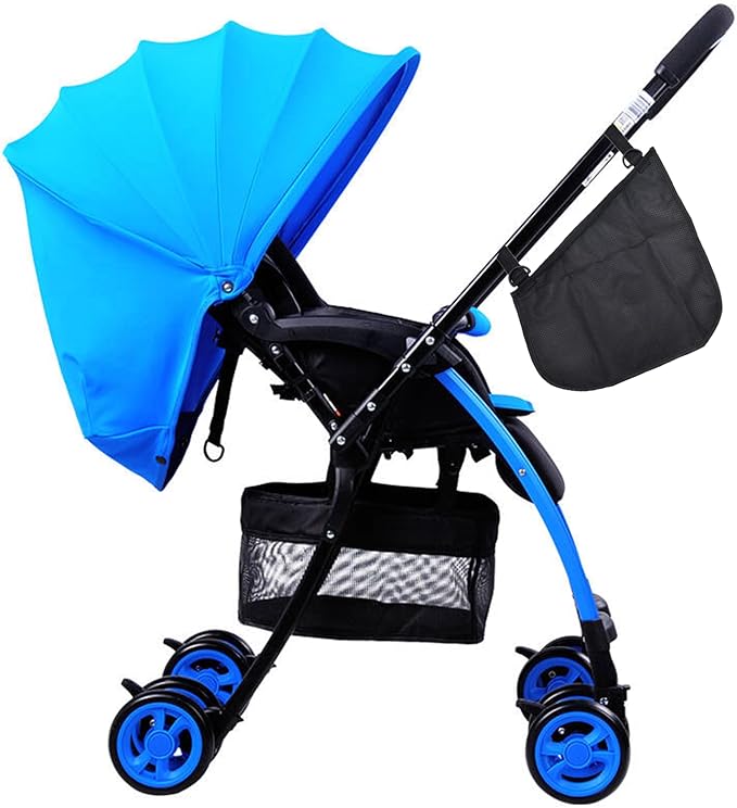 2 Pack Universal Side Sling Stroller Mesh Cargo Net with Non-Slip and Adjustable Straps Side Sling Stroller Mesh Cargo Organizer for Extra Stroller Storage Space