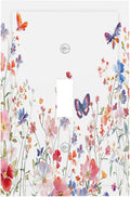Colorful Flower Watercolor Floral Butterfly Bird Decorative Light Switch Cover 1 Gang Single Toggle Device Electrical Faceplate Switchplates Decorator Outlet Wall Plate for Bedroom Living Room Decor