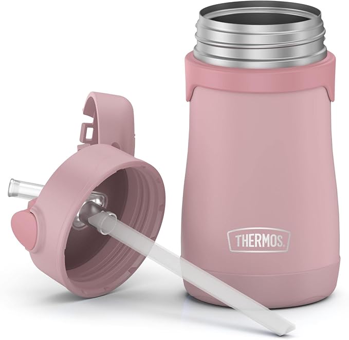 THERMOS BABY 10 ounce Stainless Steel Vacuum Insulated Straw Bottle, Rose