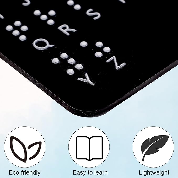 Braille Alphabet Board, Braille Alphabet Board with Raised Dots Numbers & Punctuation Learning Letter Fingerboard for Beginners Teaching Aid Blind Children (Horizontal)