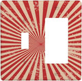 Retro Circus Sparkling Red White Lines Mid Century Outlet Covers 1 Toggle 1 Rocker Combination Decorative Wall Plate Electrical Switch Plates Light Switch Cover Plate for Farmhouse Home Decor